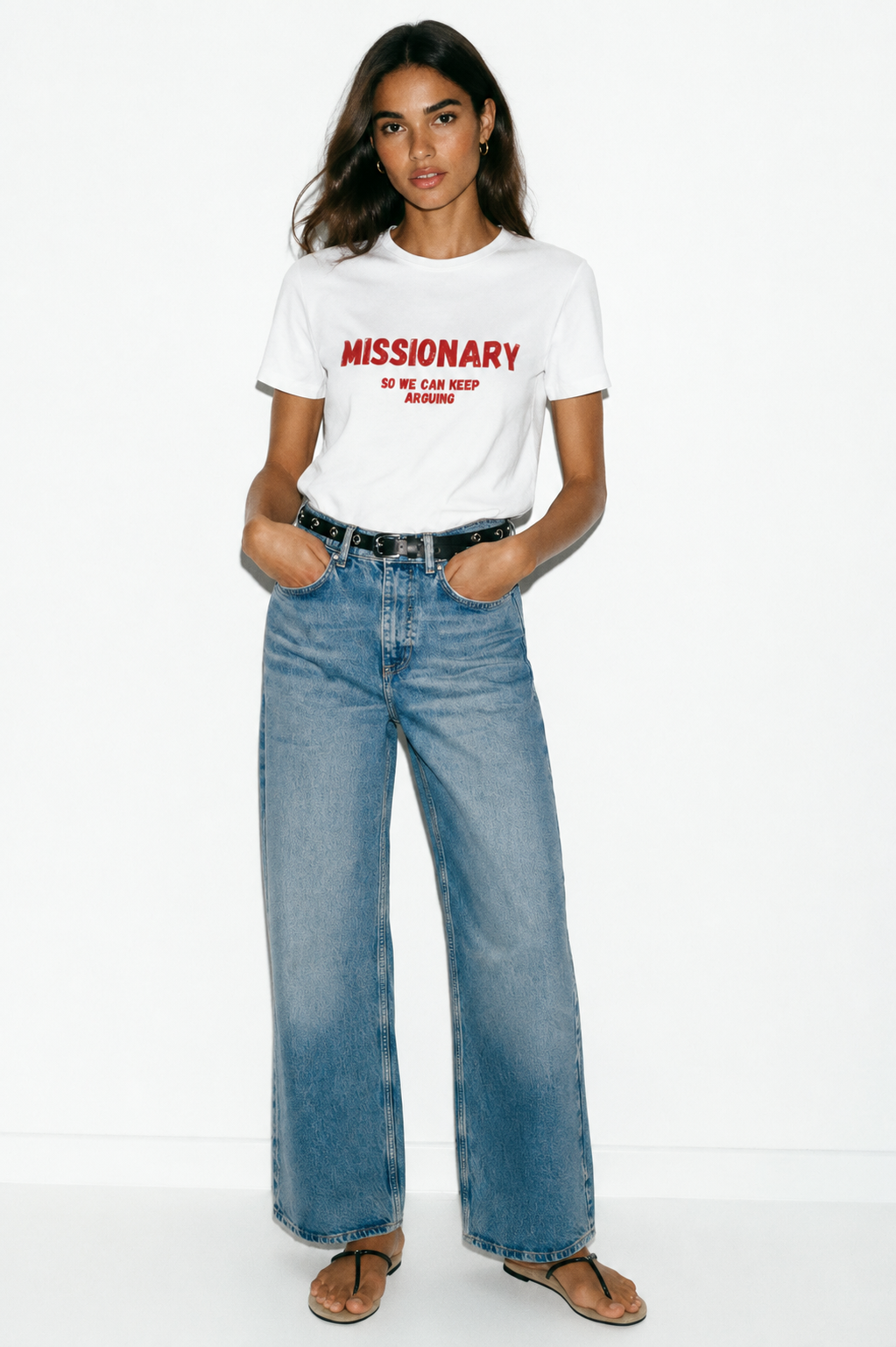 Missionary so we can keep arguing - Baby tee front